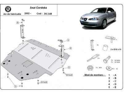 Oceľový kryt motora Seat Cordoba Diesel (2002-2010) 2