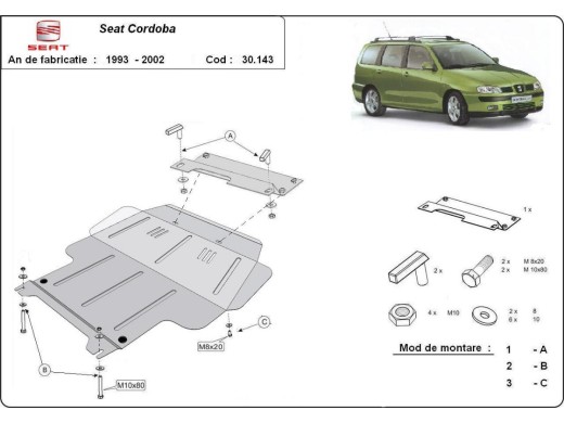 Oceľový kryt motora Seat Cordoba (1993-2001)Seat Cordoba