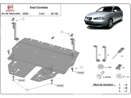 Oceľový kryt motora Seat Cordoba (2002-2010)Seat Cordoba