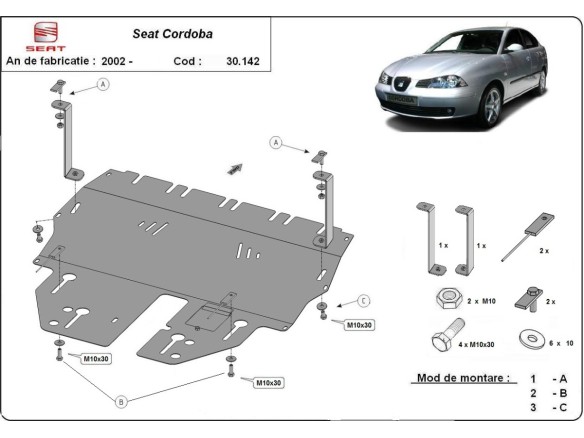 Oceľový kryt motora Seat Cordoba (2002-2010)Seat Cordoba