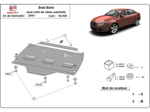 Oceľový kryt prevodovky automat Seat Exeo (2008-2013)Seat Exeo