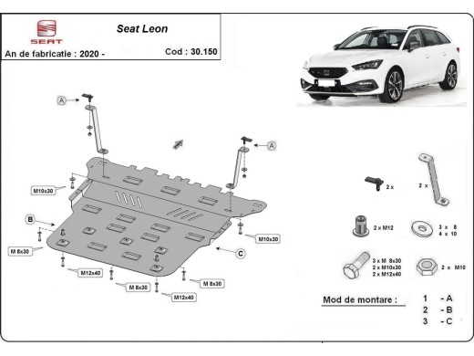 Oceľový kryt motora Seat Leon (2020-2026)