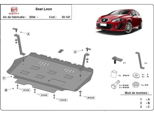 Oceľový kryt motora Seat Leon 2 (2005-2010)Seat Leon