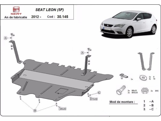 Oceľový kryt motora Seat Leon (2012-2020)Seat Leon