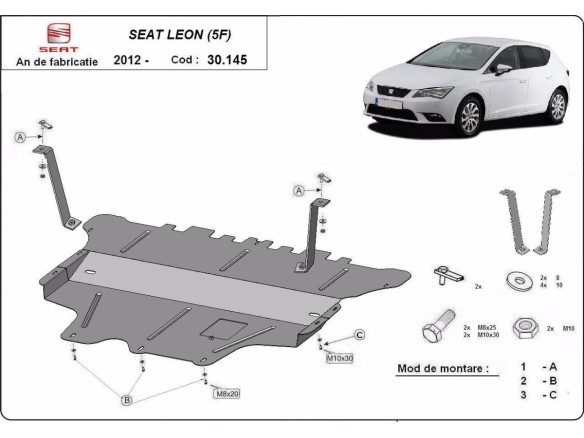 Oceľový kryt motora Seat Leon (2012-2020)Seat Leon