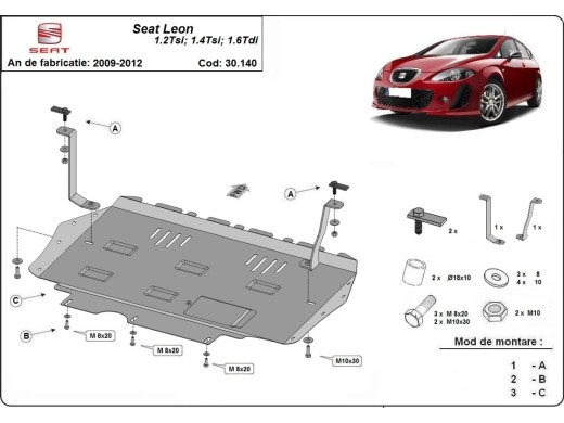 Oceľový kryt motora Seat Leon (2010-2012)Seat Leon