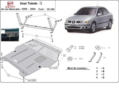 Oceľový kryt motora Seat Toledo 2 (1998-2004) 2