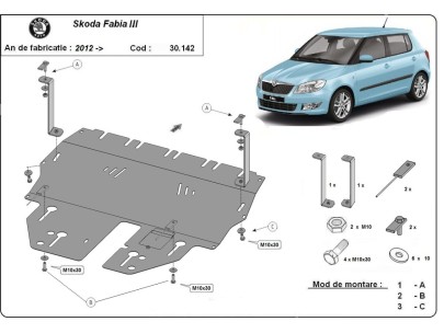 Oceľový kryt motora Skoda Fabia 3 (2015-2021) 2