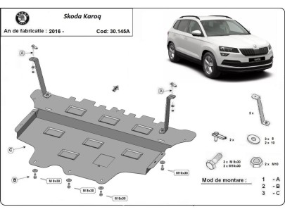 Oceľový kryt motora Skoda Karoq - Automatická prevodovka (2017-2025) 2