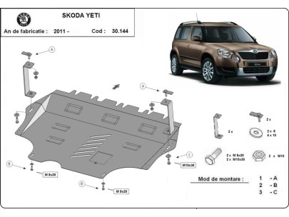 Oceľový kryt motora Skoda Yeti (2011-2017) 2