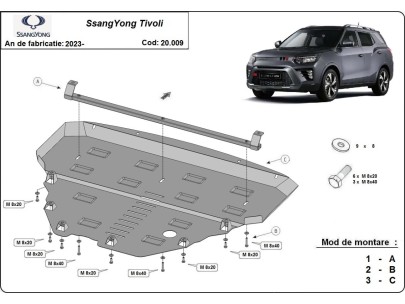 Oceľový kryt motora SsangYong Tivoli (2023-2025) 2