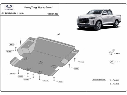 Oceľový kryt motora Ssangyong Musso Grand (2018-2025) 2