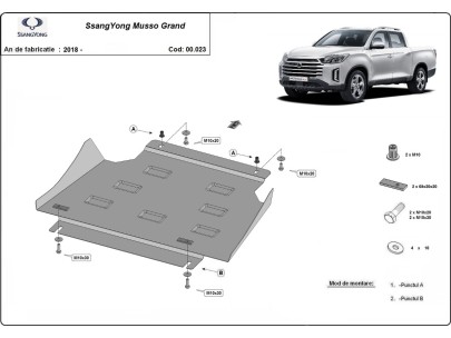 Oceľový kryt prevodovky Ssangyong Musso Grand (2018-2025) 2