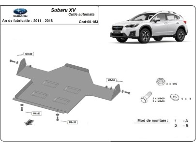 Oceľový kryt prevodovky automat Subaru XV (2011-2018) 2