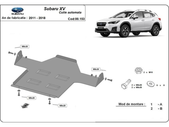 Oceľový kryt prevodovky automat Subaru XV (2011-2018)Subaru XV