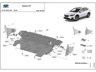 Oceľový kryt motora Subaru XV (2018-2022)