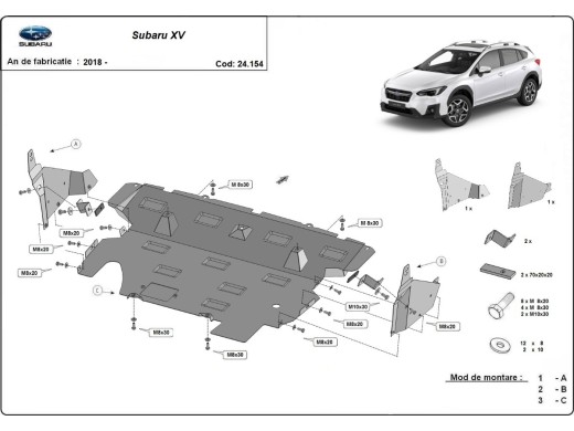 Oceľový kryt motora Subaru XV (2018-2022)Subaru XV