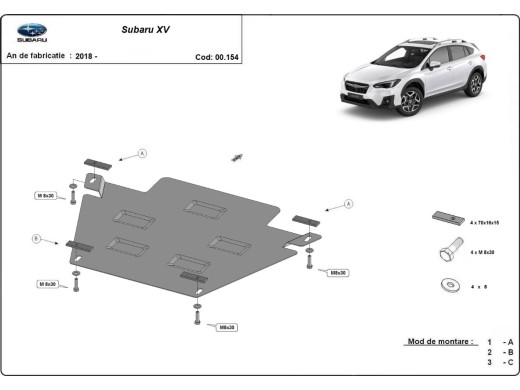 Oceľový kryt prevodovky Subaru XV (2018-2022)Subaru XV