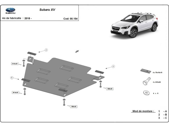 Oceľový kryt prevodovky Subaru XV (2018-2022)Subaru XV
