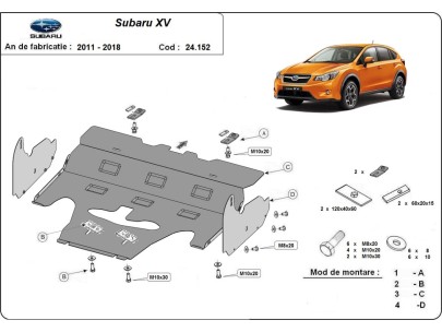 Oceľový kryt motora Subaru XV (2011-2017) 2