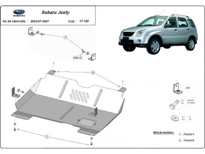 Oceľový kryt motora Subaru Justy (2003-2007) 2
