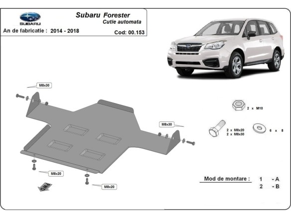 Oceľový kryt prevodovky automat Subaru Forester 4 (2014-2018)Subaru Forester