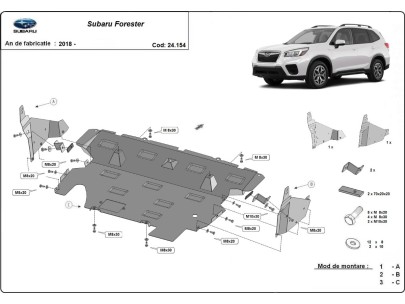 Oceľový kryt motora Subaru Forester 5 (2018-2024)