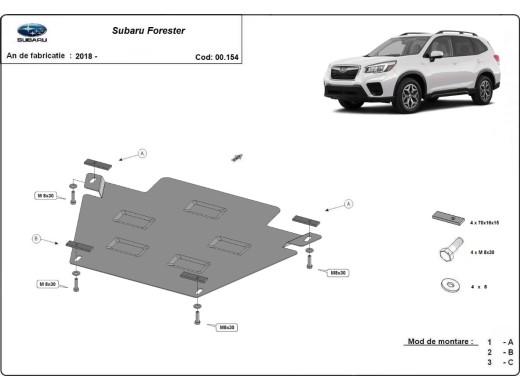Oceľový kryt prevodovky Subaru Forester 5 (2018-2024)Subaru Forester