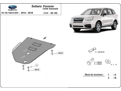 Oceľový kryt manuálna prevodovky Subaru Forester 4 (2014-2018) 2