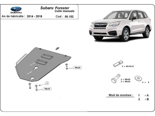 Oceľový kryt manuálna prevodovky Subaru Forester 4 (2014-2018)Subaru Forester