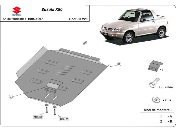 Oceľový kryt prevodovky Suzuki X90 (1988-1999)Suzuki X90