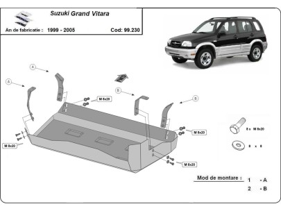 Oceľový kryt palivovej nádrže Suzuki Grand Vitara (1999-2005) 2