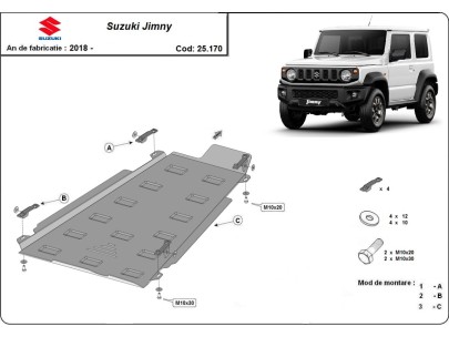 Oceľový kryt prevodovky a reduktora Suzuki Jimny (2018-2025) 2
