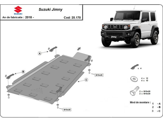 Oceľový kryt prevodovky a reduktora Suzuki Jimny (2018-2026)