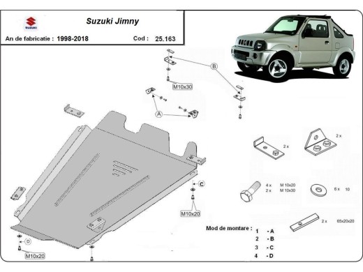 Oceľový kryt prevodovky a reduktora Suzuki Jimny (1998-2018)Suzuki Jimny