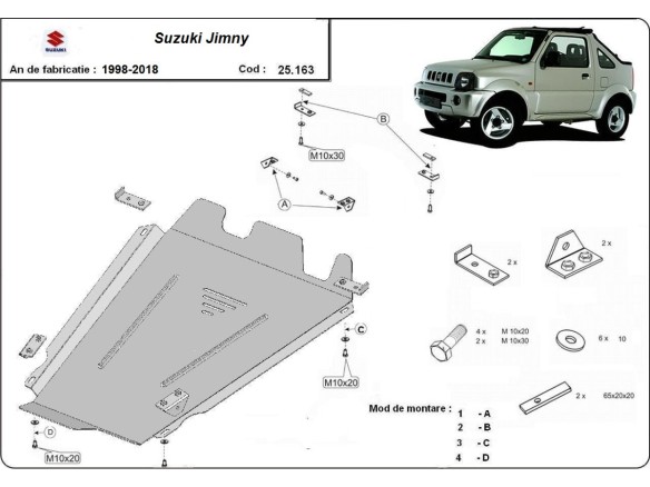 Oceľový kryt prevodovky a reduktora Suzuki Jimny (1998-2018)Suzuki Jimny