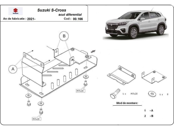 Oceľový kryt diferenciálu Suzuki S-Cross (2021-2026)