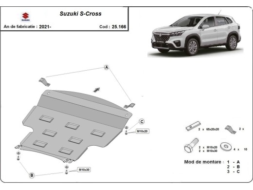 Oceľový kryt motora Suzuki S-Cross (2021-2023)Suzuki S-Cross