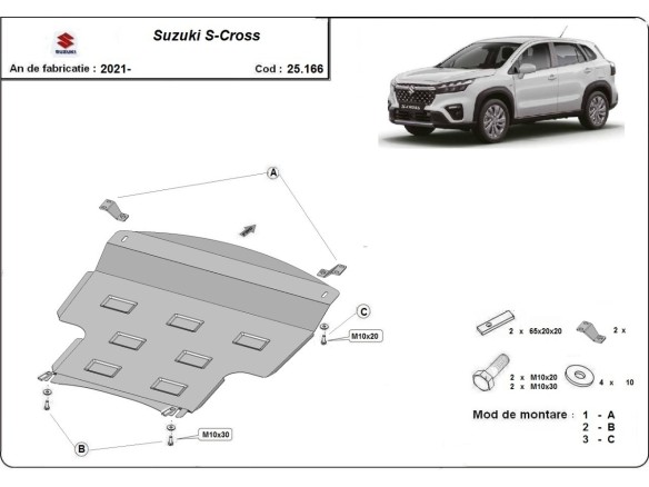 Oceľový kryt motora Suzuki S-Cross (2021-2023)Suzuki S-Cross