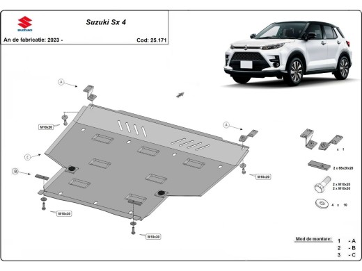 Oceľový kryt motora Suzuki SX 4 (2023-2025)Suzuki SX 4