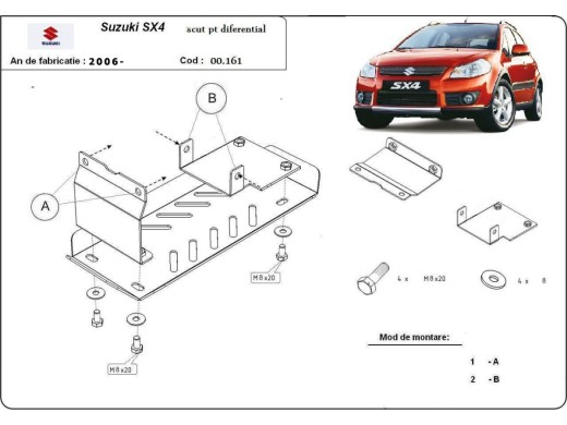 Oceľový kryt diferenciálu Suzuki SX 4WD (2006-2013)