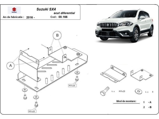 Oceľový kryt diferenciálu Suzuki SX4 (2013-2025)Suzuki SX 4