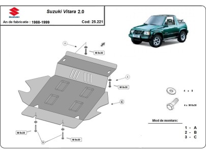 Oceľový kryt motora Suzuki Vitara 2.0 (1988-1999) 2
