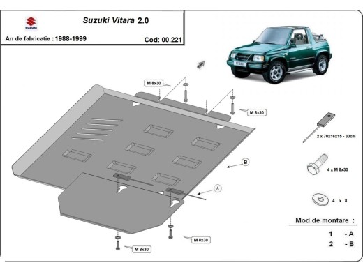 Oceľový kryt prevodovky Suzuki Vitara 2.0 (1988-1999)Suzuki Vitara