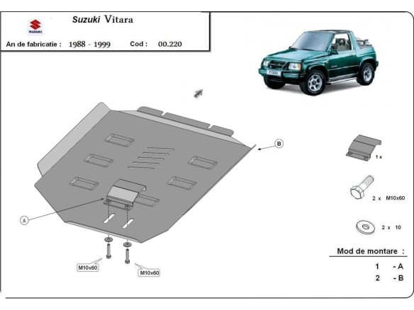 Oceľový kryt prevodovky Suzuki Vitara (1988-1999)Suzuki Vitara