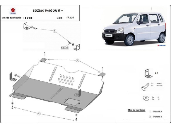 Oceľový kryt motora Suzuki Wagon R+ (2000-2026)