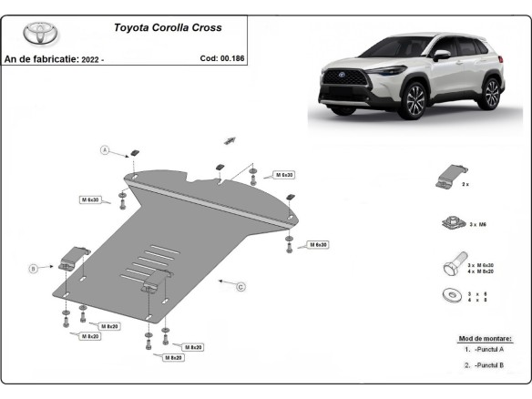 Oceľový kryt katalyzátora Toyota Corolla Cross (2022-2025)Toyota Corolla Cross