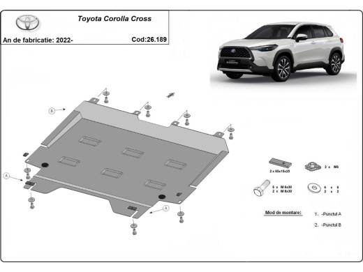 Oceľový kryt motora Toyota Corolla Cross (2022-2025)Toyota Corolla Cross