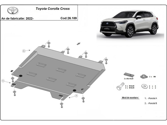 Oceľový kryt motora Toyota Corolla Cross (2022-2026)