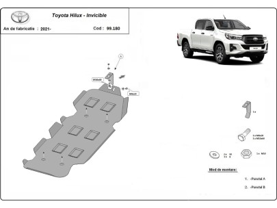 Oceľový kryt palivovej nádrže Toyota Hilux Invincible (2021-2026) 2